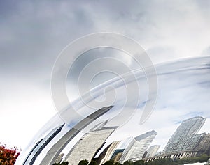 Buildings of Chicago reflected on the Cloud Gate