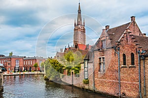 Buildings and the Church of Our Lady in Bruges