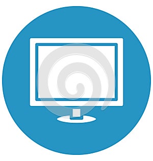 computer monitor, flat screen Isolated Vector Icon which can be easily edit or modified.