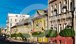 Buildings in the city centre of Astrakhan, Russia