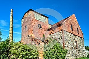 Buildings of a closed stone and brick distillery in the village of Trzemeszno Lubuskie