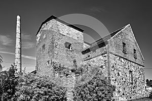 Buildings of a closed stone and brick distillery in the village of Trzemeszno Lubuskie