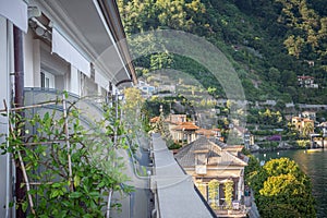 Buildings and coast at lake maggiore in cannero riviera resort