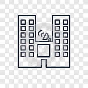 Buildings concept vector linear icon isolated on transparent background, Buildings concept transparency logo in outline style