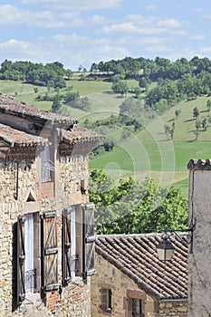 Buildings in Cordes-sur-Ciel, France photo