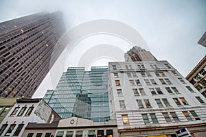 Buildings of Downtown San Francisco with fog