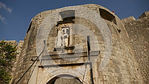 Buildings of Dubrovnik. View from the city walls to the medieval