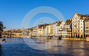 Buildings at the embankment of Zurich