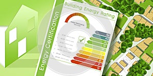 Buildings energy efficiency concept with energy classes according to the new European law