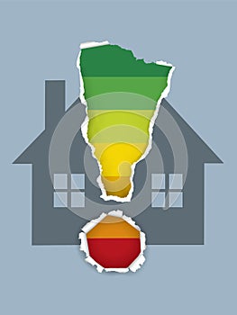 Buildings Energy Performance Scale with house symbol.