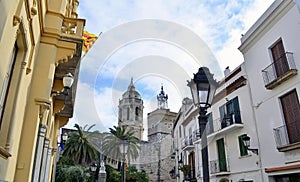 Buildings facades of Sitges, Catalonia, Spain