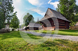 Buildings of folk architecture in the natural environment of the Orava Village Museum