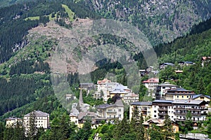 Buildings in the forest on the mountain Bad Gastein