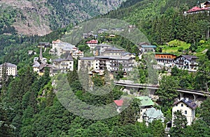 Buildings in the forest on the mountain Bad Gastein