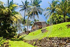 Buildings of former penal colony at Ile Royale