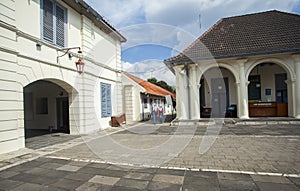 Buildings at the Fort Vredeburg Museum. Vredeburg Fort is a former colonial fort located in the city of Yogyakarta, Indonesia.