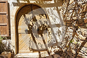 Buildings in the fortress on the island of Spinalonga at the Gulf of Elounda, Crete, Greece