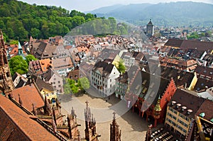 Buildings in Freiburg im Breisgau city, Germany