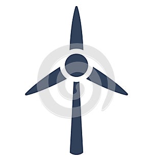 Aerogenerator, mill, Isolated Vector Icon which can be easily edit or modified. photo