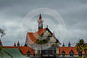 Buildings on the grounds. Governemnt House, Rotarua, New Zealand