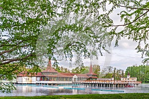 The buildings of the Heviz Lake Spa, Hungary