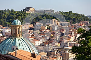 Buildings on the hills of the port city of Ancona in the Marche region in Italy