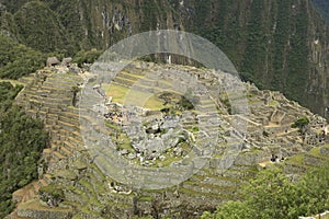 Buildings of the Historical site of Machu Picchu in Cuzco, PerÃÂº, South America photo