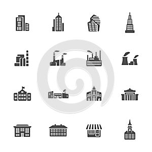 Buildings icon set