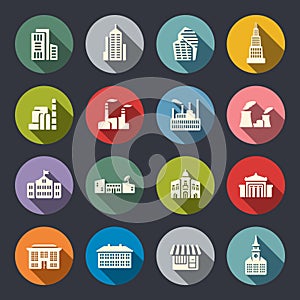 Buildings icon set