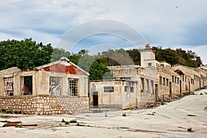 Buildings on the island of Goli otok