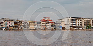 Buildings by the Kapuas river Pontianak,Indonesia