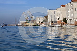 The buildings on the lagoon in Italy