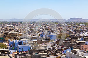 Buildings and Machla Hills in Udaipur