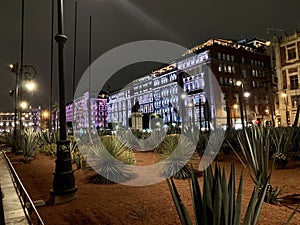 Mexico City's Zocalo At Night photo