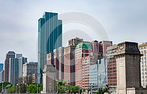 Buildings on Michigan Avenue near Grant Park in Chicago