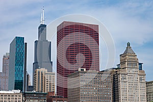 Buildings on Michigan Avenue near Grant Park in Chicago