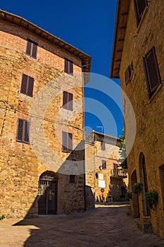 Buildings in Monticchiello, Tuscany