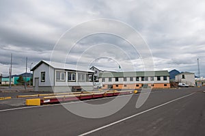 Buildings near the harbor in Hofn in Iceland