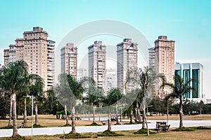 Buildings near Villa-Lobos Park in San Paulo Sao Paulo, Brazil