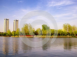 Buildings near Xuanwu Lake