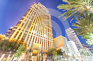 Buildings of New Orleans, night view