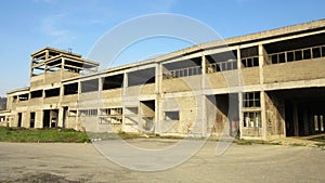 Buildings of old broken and abandoned industries in city of Banja Luka - 13