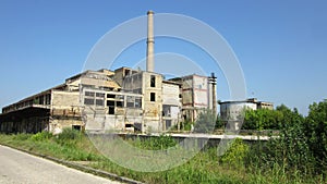 Buildings of old broken and abandoned industries in city of Banja Luka - 16
