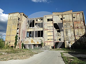 Buildings of old broken and abandoned industries in city of Banja Luka - 4