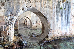 Buildings of old shipyard, that is the part of Alanya fortress