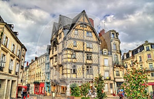 Buildings in the old town of Angers, France photo