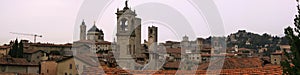 Buildings panorama in the medieval town of Bergamo