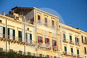 Buildings and park of Ortigia Island, Sicily