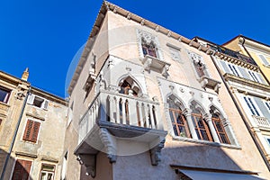 Buildings of Piran town on Adriatic sea.