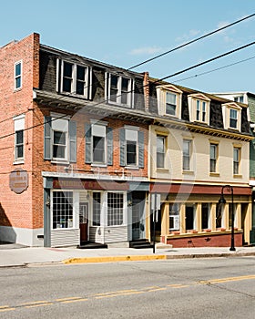 Buildings on Pitt Street, in downtown Bedford, Pennsylvania photo